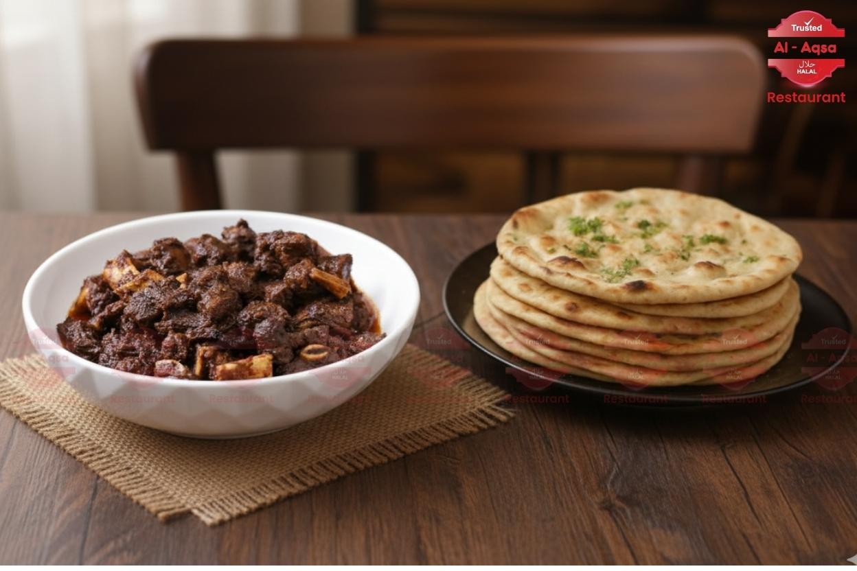 Beef Shahi Kala Vuna with Naan